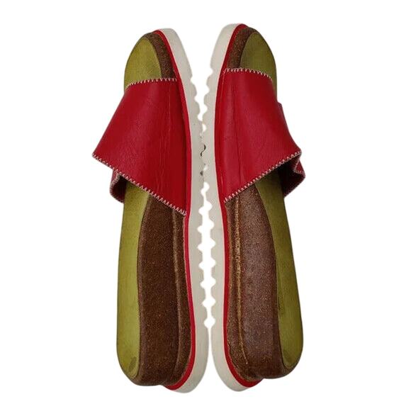 Y2K Womens Red Leather Sandal Sz 9 - Picture 5 of 9